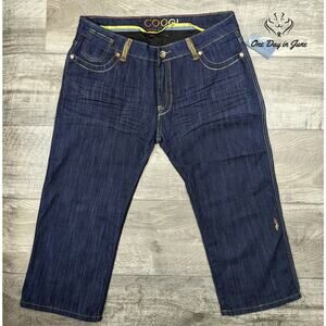 Coogi Embroidered Dark Wash Capri Jeans Size 16